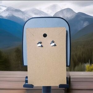 Handmade Silver Plain Butterfly Stud Silver Accent Earrings